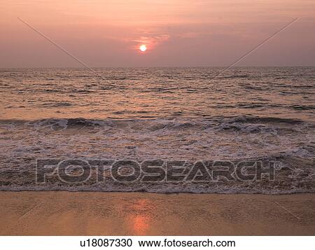 Stock Image - "Horizon view of the Arabian Sea, Kerala, India". Fotosearch