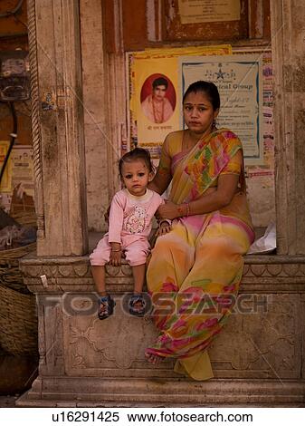 Stock Photography - Indian woman and child . Fotosearch