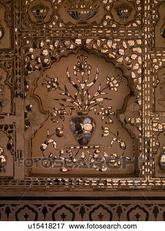 Stock Photo - "Interior wall in Amber Fort, Jaipur, India". Fotosearch