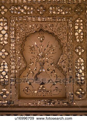Stock Photo - "Interior wall in Amber Fort, Jaipur, India". Fotosearch