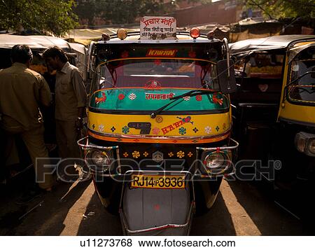 "Jaipur, India - painted taxi" View Large Photo Image Stock Photo - "Jaipur, India - painted taxi". Fotosearch