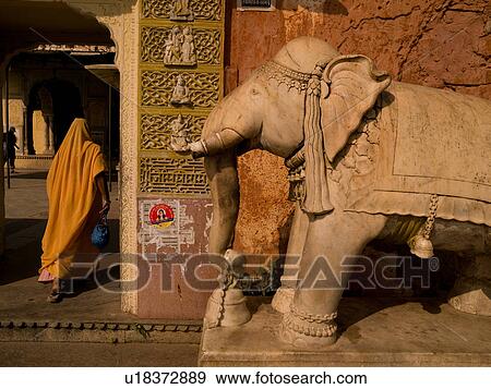 "Jaipur, India - statue of an elephant" View Large Photo Image Stock Photo - "Jaipur, India - statue of an elephant". Fotosearch