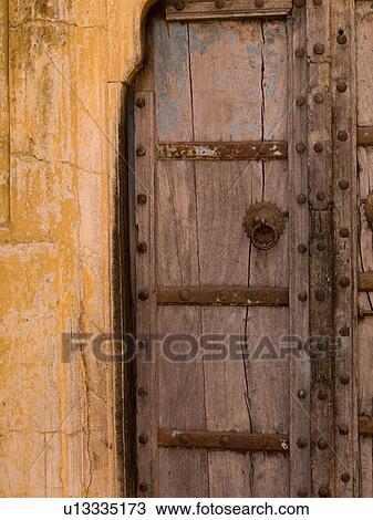 "Jaipur, India - weathered wooden door" View Large Photo Image Stock Image - "Jaipur, India - weathered wooden door". Fotosearch