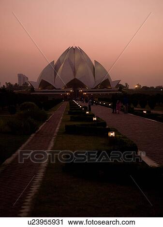 Lotus Temple in Delhi India View Large Photo Image Stock Image - Lotus Temple in Delhi India. Fotosearch