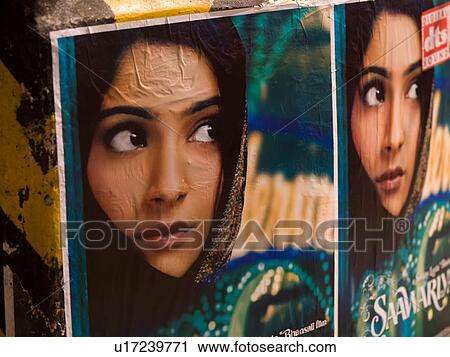 Stock Image - "Mural on a wall in Alleppey, Kerala, India". Fotosearch