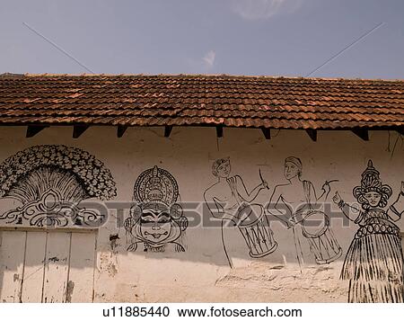 "Mural painted on a wall in Cochin, Kerala, India" View Large Photo Image Stock Image - "Mural painted on a wall in Cochin, Kerala, India". Fotosearch