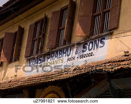 "Sign on a building in Cochin, Kerala, India" View Large Photo Image Stock Image - "Sign on a building in Cochin, Kerala, India". Fotosearch