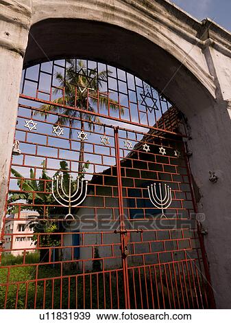 "Synagogue gates in Jewtown, Cochin, India" View Large Photo Image Stock Photo - "Synagogue gates in Jewtown, Cochin, India". Fotosearch