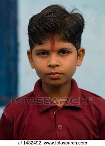 Stock Image - Young boy in India. Fotosearch