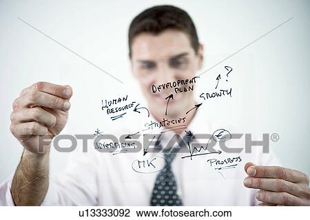 Businessman holding flow chart transparency View Large Photo Image Stock Image - Businessman holding flow chart transparency. Fotosearch