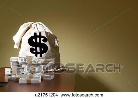 Picture - Bag of money. Fotosearch