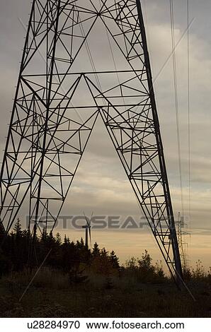 Hydro lines next to wind turbines, Gaspesie, Quebec View Large Photo Image Stock Image - Hydro lines next to wind turbines, Gaspesie, Quebec. Fotosearch