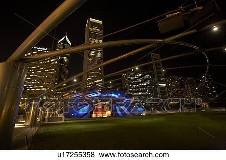 Stock Photo - Jay Pritzker Pavilion, Millenium Park, Chicago, USA. Fotosearch