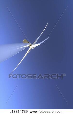 Low angle upper portion wind turbine View Large Photo Image Stock Photo - Low angle upper portion wind turbine. Fotosearch