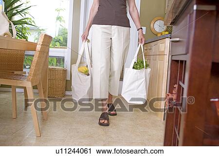 Lower half of woman carrying groceries in cloth grocery bags, Winnipeg, Canada View Large Photo Image Stock Image - Lower half of woman carrying groceries in cloth grocery bags, Winnipeg, Canada. Fotosearch
