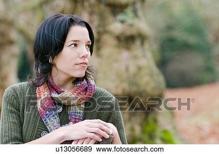 Portrait of young woman with colourful scarf outdoors, Vancouver, British Columbia View Large Photo Image Stock Photo - Portrait of young woman with colourful scarf outdoors, Vancouver, British Columbia. Fotosearch