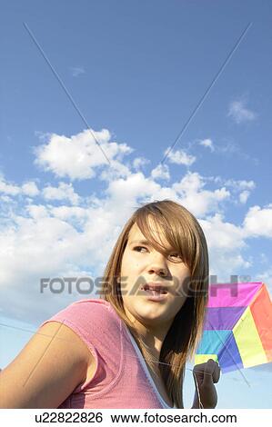 Thirteen year old girl with kite, Winnipeg, Canada View Large Photo Image Stock Photograph - Thirteen year old girl with kite, Winnipeg, Canada. Fotosearch
