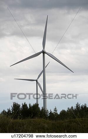 Two wind turbines, Tiverton, Bruce Peninsula, Ontario View Large Photo Image Stock Photo - Two wind turbines, Tiverton, Bruce Peninsula, Ontario. Fotosearch