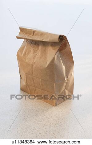 Picture - A brown paper lunch bag. Fotosearch