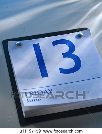 Stock Photo - A calender showing Friday the thirteenth. Fotosearch