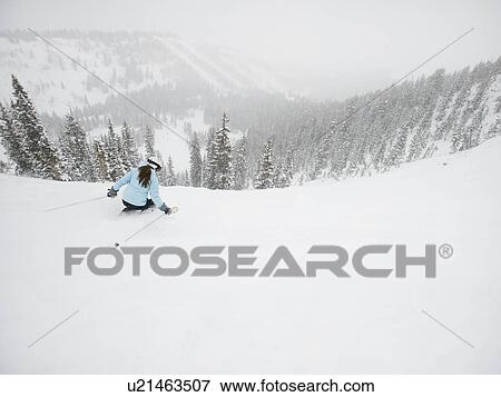 Stock Photo - A downhill skier. Fotosearch