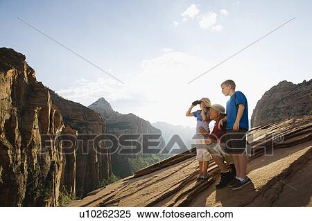 A father and his kids at Red Rock View Large Photo Image Stock Photography - A father and his kids at Red Rock. Fotosearch