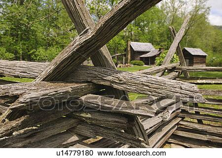 Stock Image - A fence in Smoky Mountain National Park. Fotosearch