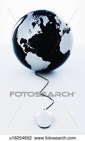 A globe with a computer mouse View Large Photo Image Stock Image - A globe with a computer mouse. Fotosearch