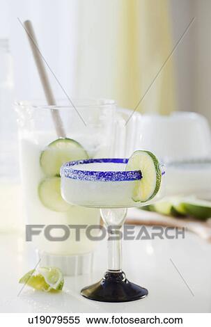 Stock Photography - A margarita by a blender. Fotosearch