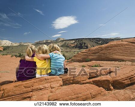 A mother and two kids at Red Rock View Large Photo Image Stock Image - A mother and two kids at Red Rock. Fotosearch