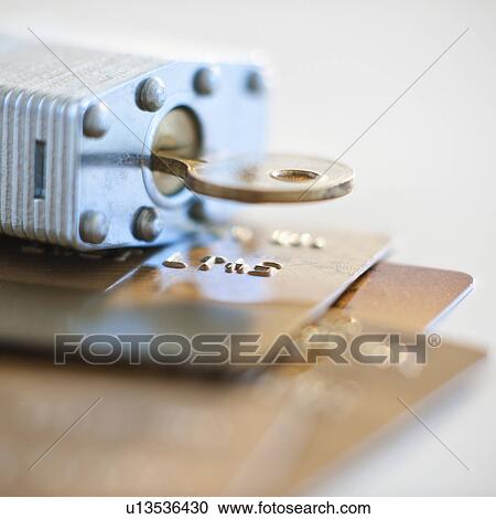 A padlock and credit cards View Large Photo Image Stock Image - A padlock and credit cards. Fotosearch