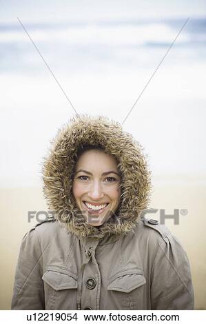 Picture - A woman at the beach. Fotosearch