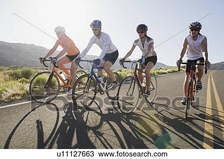 Stock Image - Bikers on the road. Fotosearch