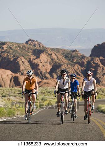 Stock Image - Bikers on the road. Fotosearch
