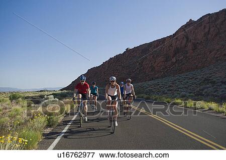 Stock Photo - Bikers on the road. Fotosearch