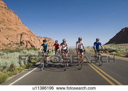 Stock Photograph - Bikers on the road. Fotosearch