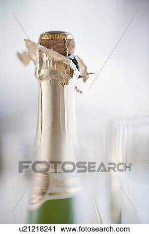 Stock Image - Champagne bottle. Fotosearch