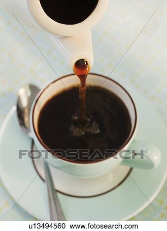 Coffee being poured View Large Photo Image Stock Image - Coffee being poured. Fotosearch
