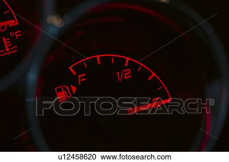 Gas gauge in a car View Large Photo Image Stock Image - Gas gauge in a car. Fotosearch