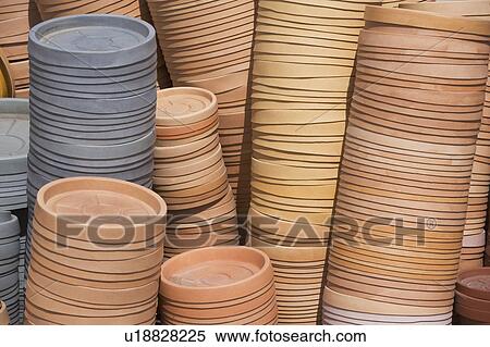 Piles of pots View Large Photo Image Stock Photography - Piles of pots. Fotosearch