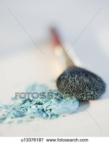 Powder beside a make up brush View Large Photo Image Stock Photo - Powder beside a make up brush. Fotosearch