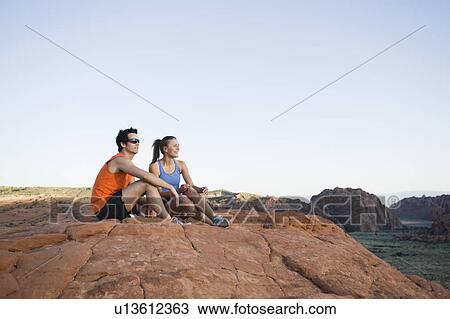 Runners at Red Rock taking a break View Large Photo Image Stock Image - Runners at Red Rock taking a break. Fotosearch