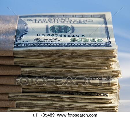Stacks of hundred dollar bills View Large Photo Image Stock Photo - Stacks of hundred dollar bills. Fotosearch