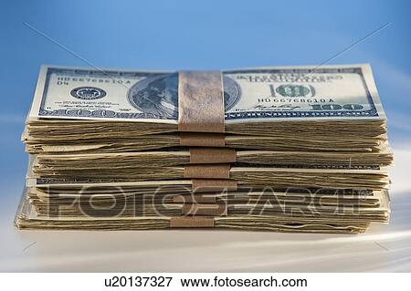 Stacks of hundred dollar bills View Large Photo Image Stock Photo - Stacks of hundred dollar bills. Fotosearch
