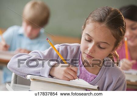 Picture - Students in a classroom. Fotosearch