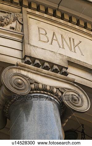 Stock Image - The sign on a bank. Fotosearch