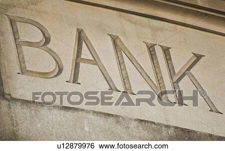 Stock Photograph - The sign on a bank. Fotosearch