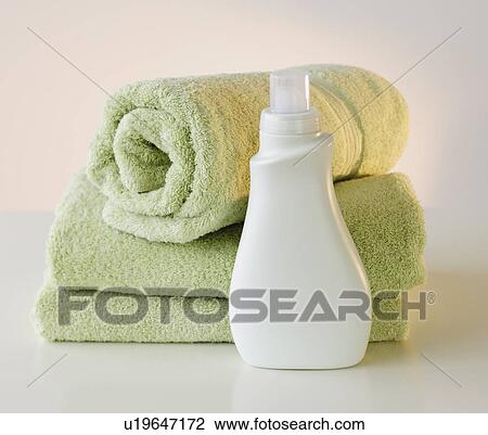 Towels and laundry detergent View Large Photo Image Stock Image - Towels and laundry detergent. Fotosearch