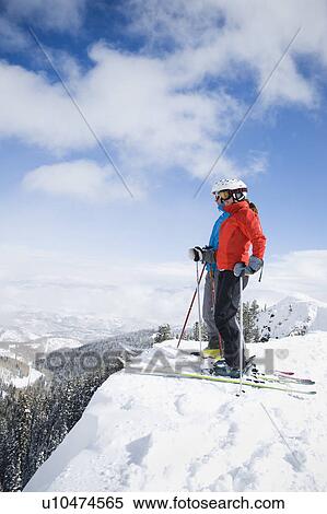 Two downhill skiers View Large Photo Image Stock Photography - Two downhill skiers. Fotosearch