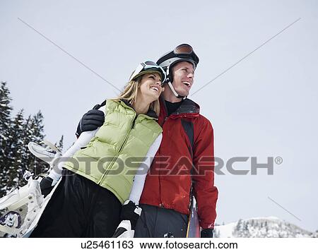 Two snowboarders View Large Photo Image Stock Image - Two snowboarders. Fotosearch